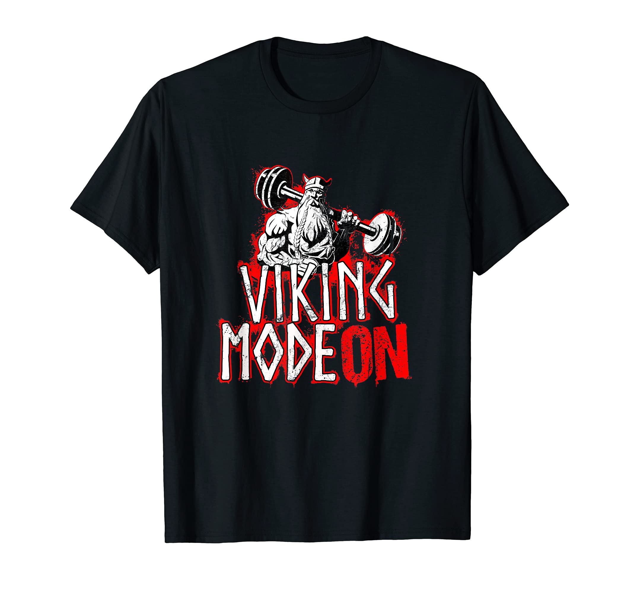 Powerlifting Kraftdreikampf KleidungViking Mode ON Powerlifting Motivation for Training Viking T-Shirt