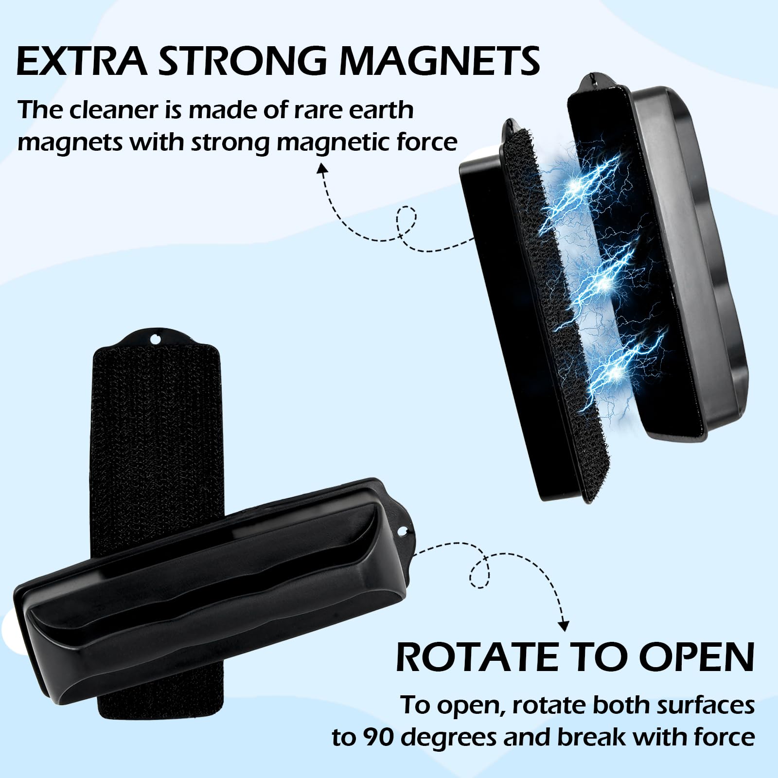 Dewocke Fish Tank Magnetic Glass Cleaner, Aquarium Magnetic Brush, Scrubber Clean Brush - Image 2