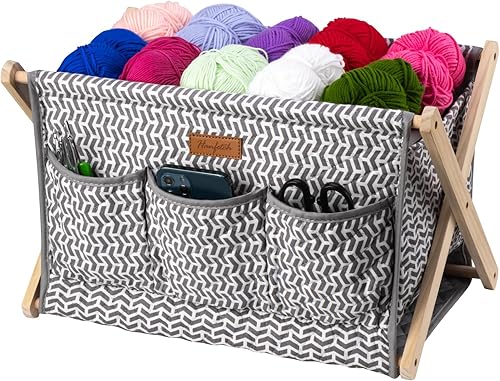 Miniatura 8 de Yarn Caddy - Organizador de almacenamiento de hilo de gran tamaño para madejas de hilo, organizador para ganchillos, agujas de tejer, otros