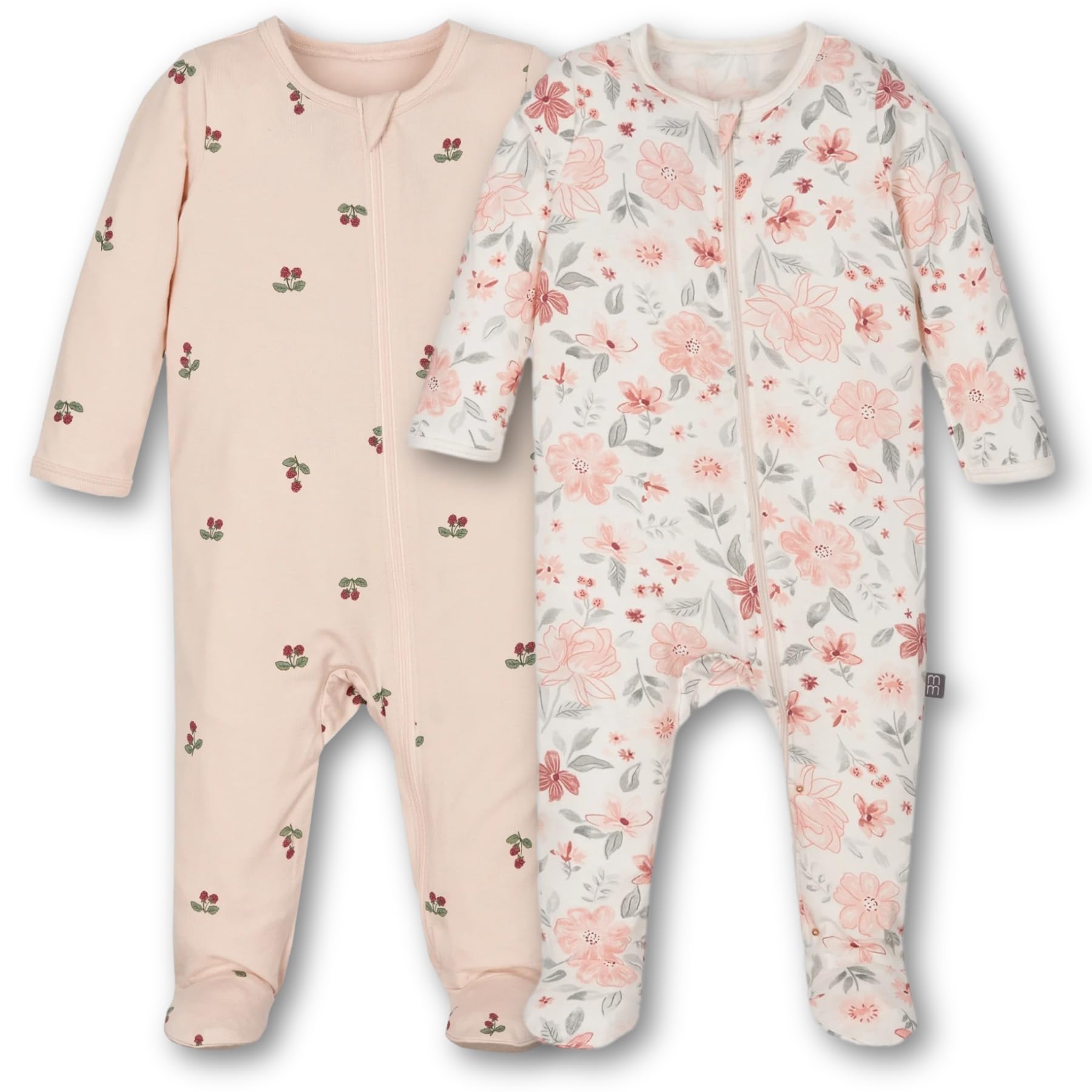 TuddyBuddyBaby Girl's Cotton Printed Full Sleeves Sleepsuit/Footed Rompers for Baby Girl