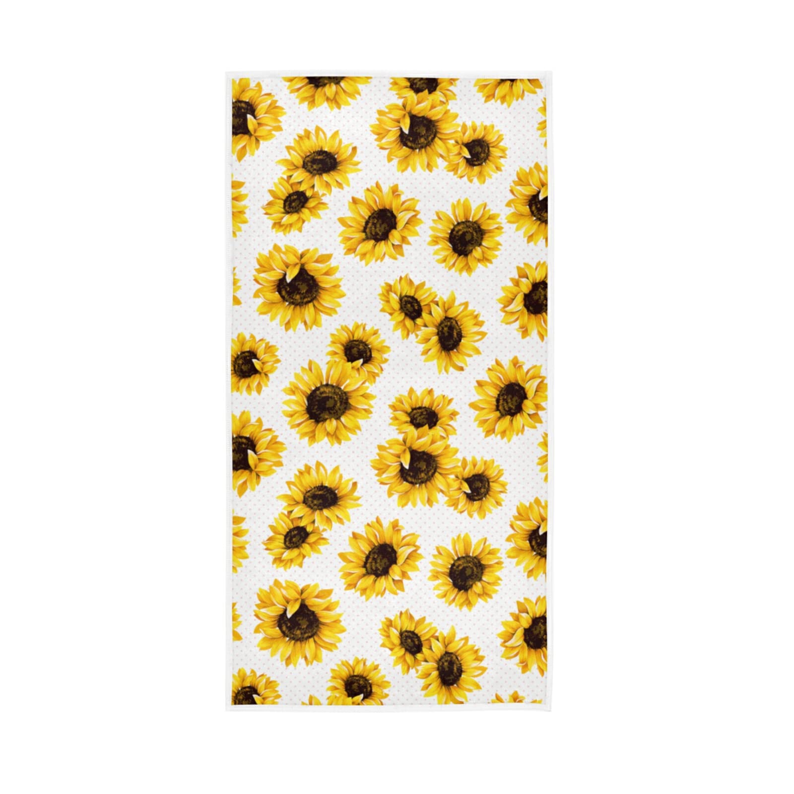 LSRCPD Seamless Sunflowers on Polka Dots Soft Hand Bath Towel 30" x 15" Thin Fast Drying Absorbent Soft Towels for Kitchen Gym Spa Hotel Beach