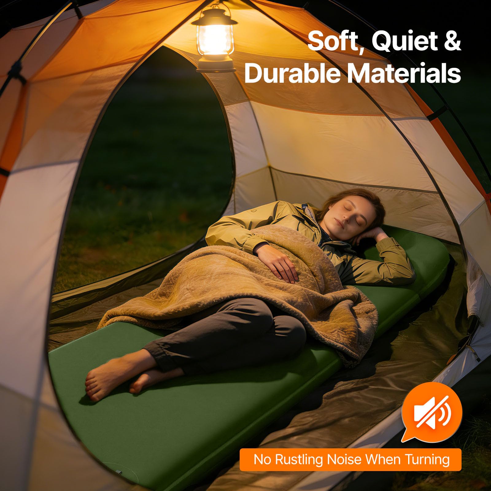 OGERY Self-Inflating Sleeping Pad with Built-in Foot Pump, 3" Memory Camping Mattress Pad, Quiet & 9.5 R-Value Insulated Sleeping Mat Camping Essential Gear for Car Tent Camping — view 7