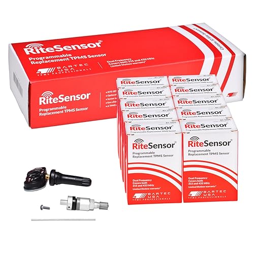 RITE-Sensor Sleeve Pack (caja roja) - 10 sensores en caja con vástago de válvula de goma y vástago de válvula de metal opcional