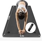 LFS Large Yoga Mat, Extra Thick and Wide (184cm x 80cm x 10mm), Double-Sided Non Slip Exercise Mats for Home Workout, Anti-Tear Yoga Mats for Pilates, Fitness, Gym, Travel With Carrying Strap 72"x 31.5" x 2/5 inch