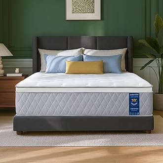 14 Inch King Size Mattress, Hybrid Mattress in a Box, Comfort & Pressure Relief, 5-Zone, Adaptive Memory Foam & Contouring Individual Spring, Medium Firm Support, Cool & Breathable, Fiberglass-Free