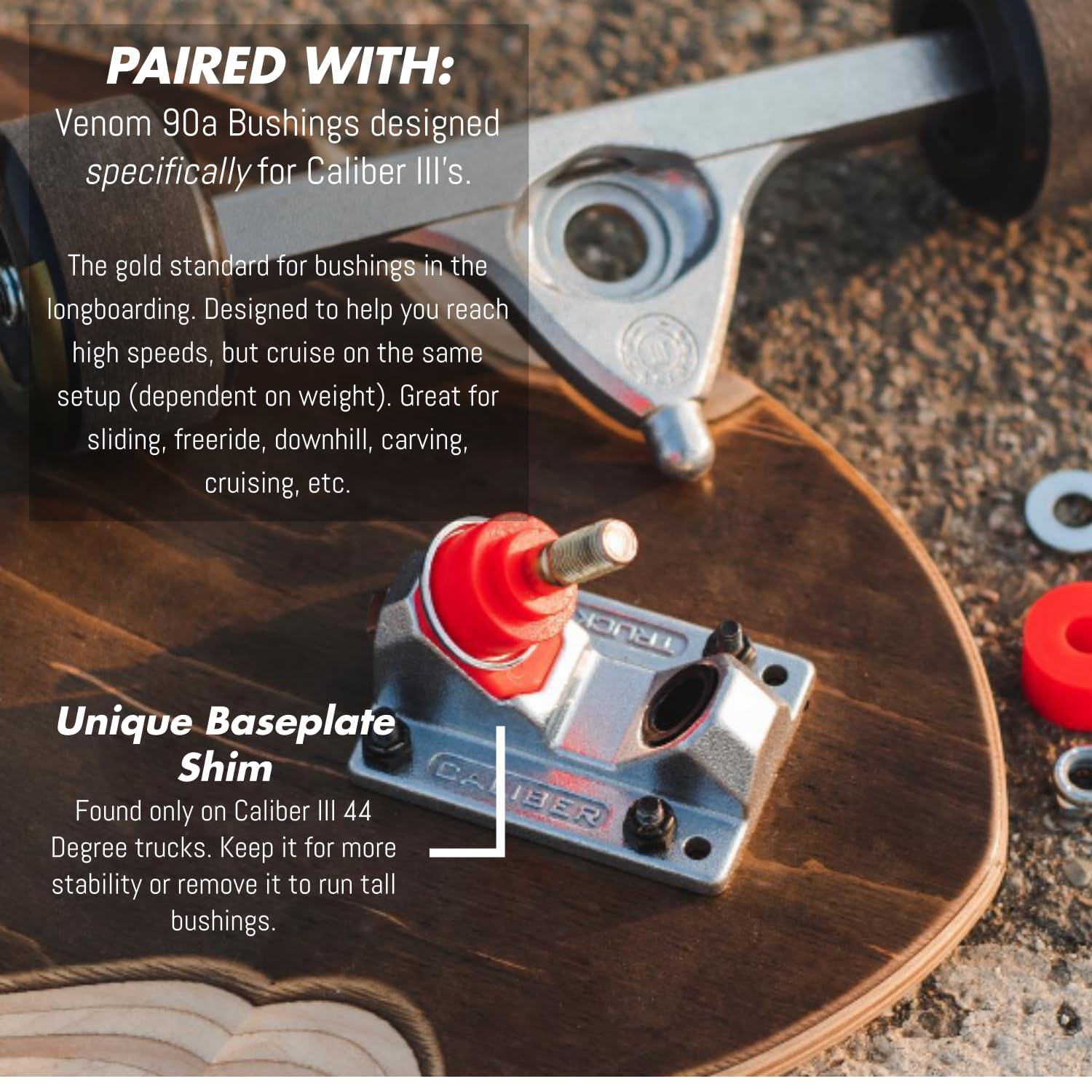 Caliber 3 Trucks 44° - 25.4 cm Longboard Skateboard Trucks - para