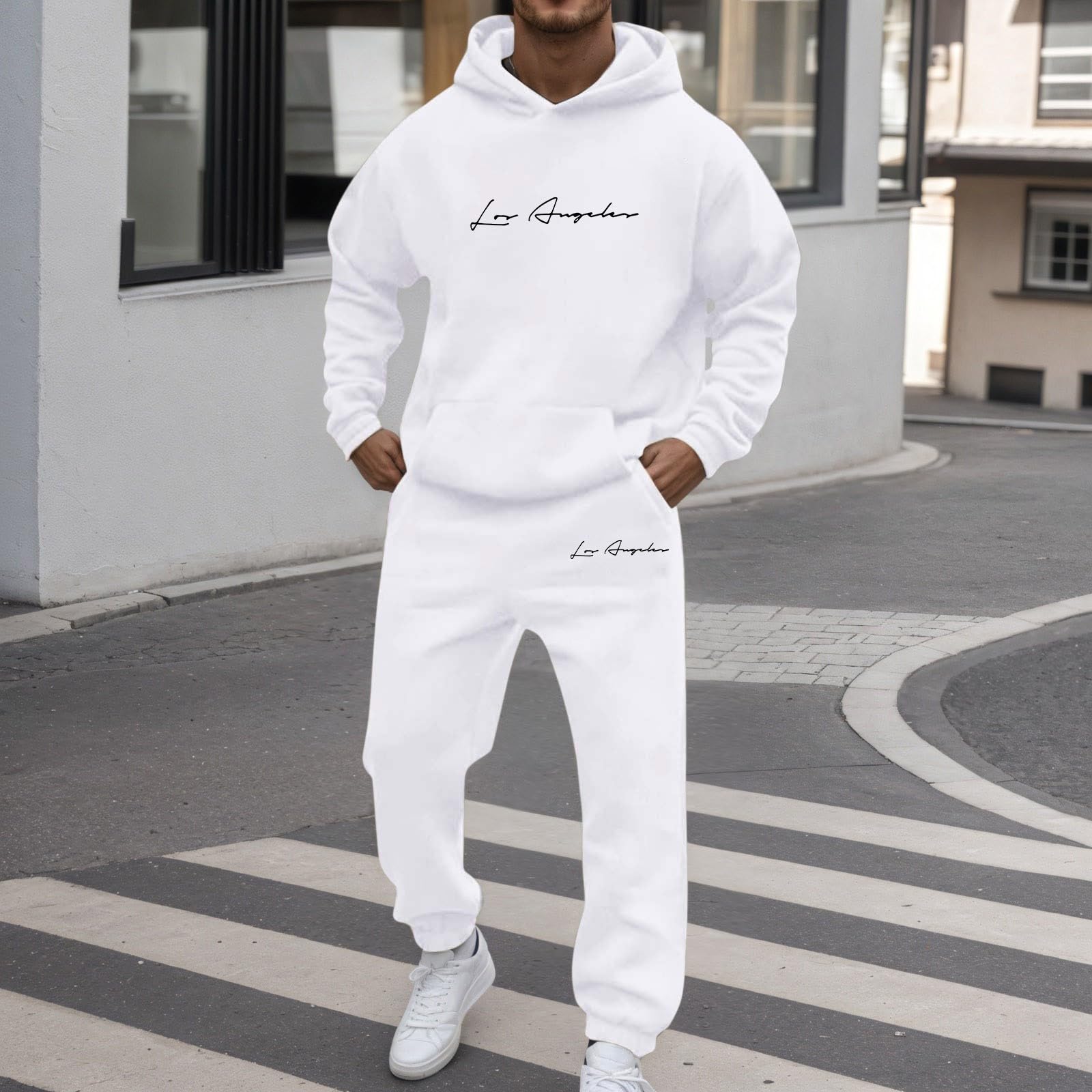 Tuta Uomo Completa Sportivo Ginnastica Felpa e Pantaloni Jogging Set Completi Completo Fitness Larghi Palestra Completa 2 Pezzi Tute