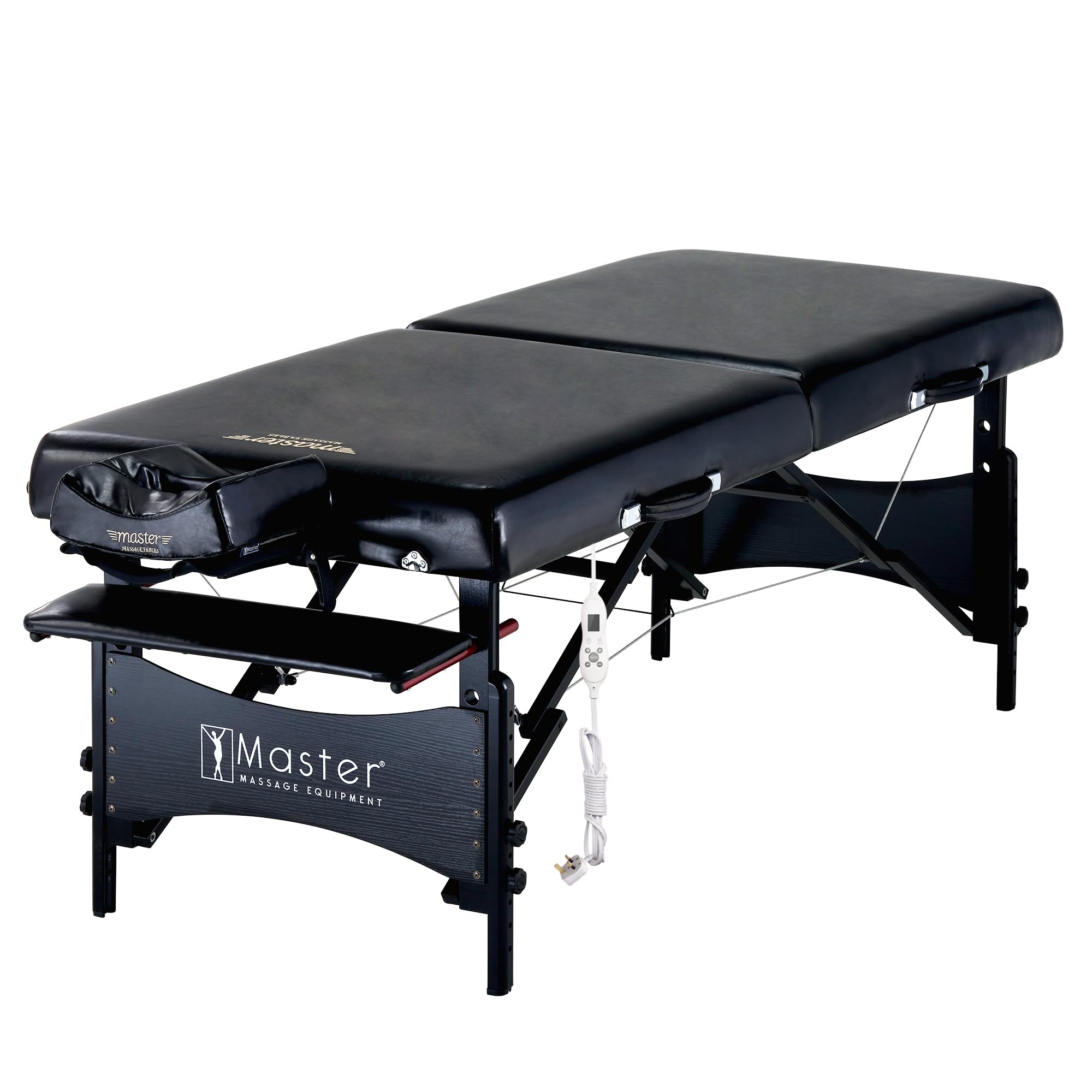 Master Massage Galaxy Table de Massage Portable avec Plateau Chauffant 71 cm Mousse 7,6 cm avec Accessoires complets Noir