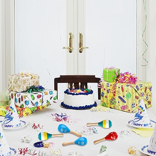 Miniatura 5 de Hedume Paquete de 20 mini maracas de madera para festivales, sonajeros para bebés, coctelera de huevos, martillo de arena de juguete para recuerdos