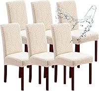 Vista 18 de Genina Fundas impermeables para sillas de comedor, fundas elásticas de jacquard para sillas de comedor, extraíbles y lavables, protector de silla