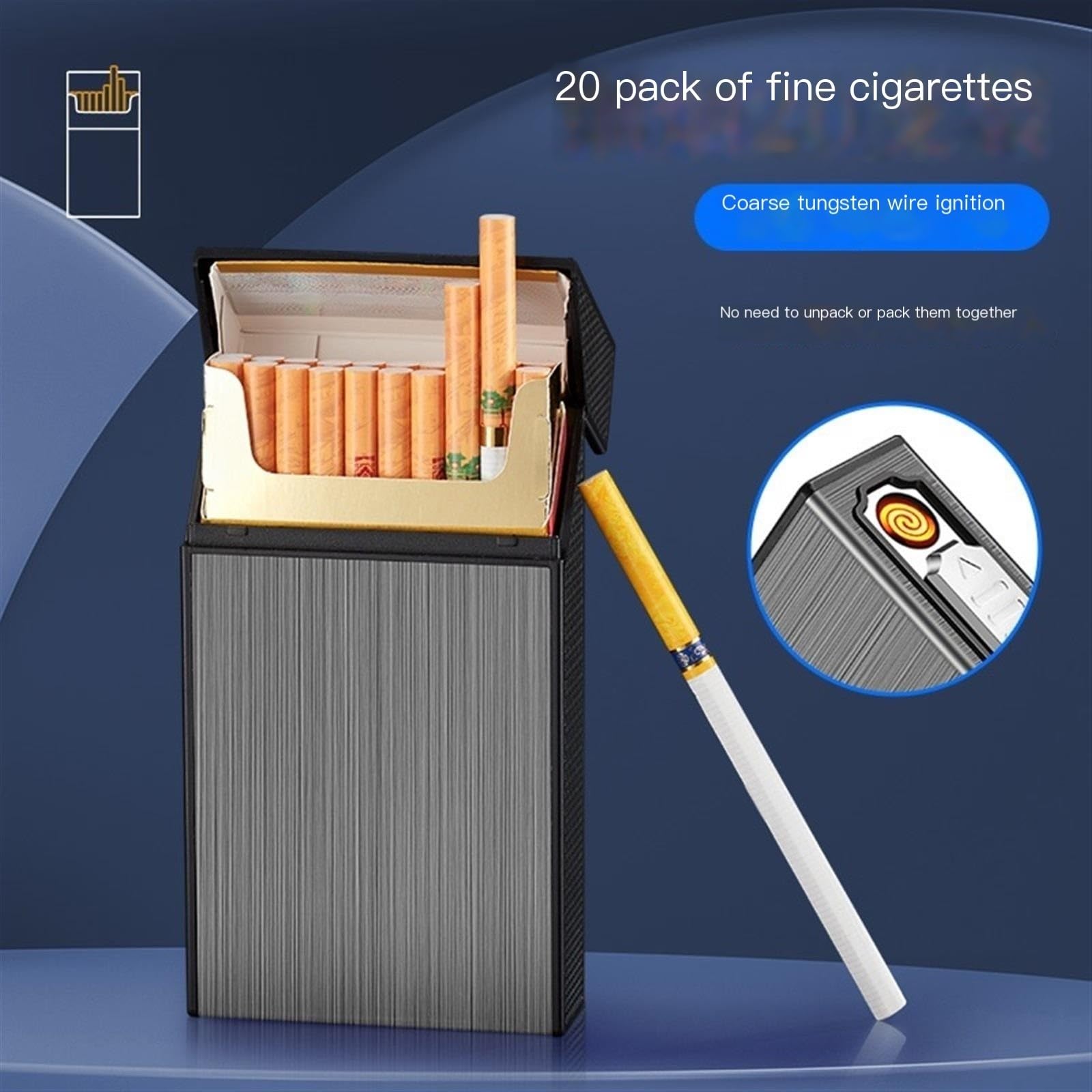 tui  cigarettes, briquets USB 2 en 1, porte-cigarette, bote  cigarettes  avec briquet lectrique, support rechargeable avec briquet, paquet complet  de 20 cigarettes, sans flamme, coupe-vent ( Color : Amazon.fr: Mode