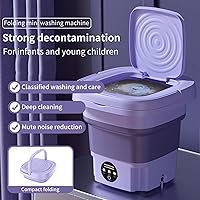 Vista 5 de Mini lavadora de 8 litros de gran capacidad, lavadora portátil 2023 plegable media automática para ropa de bebé, ropa interior o artículos pequeños