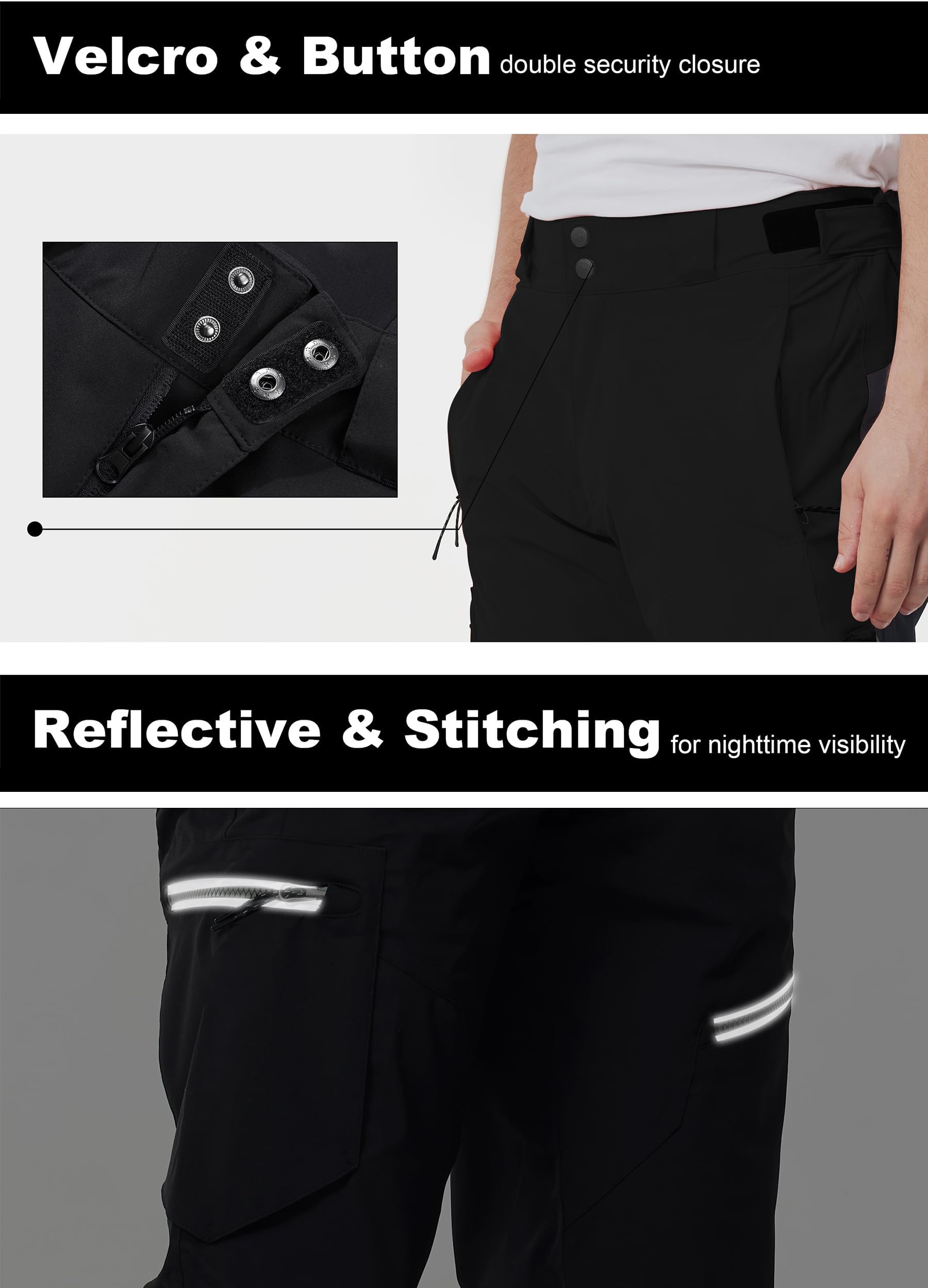 ATLASLAVA Hose Herren Wanderhose Wasserdicht Trekkinghose Atmungsaktiv Outdoorhose Männer zum Outdoor-Aktivitäten und Außenarbeiten S-XXL