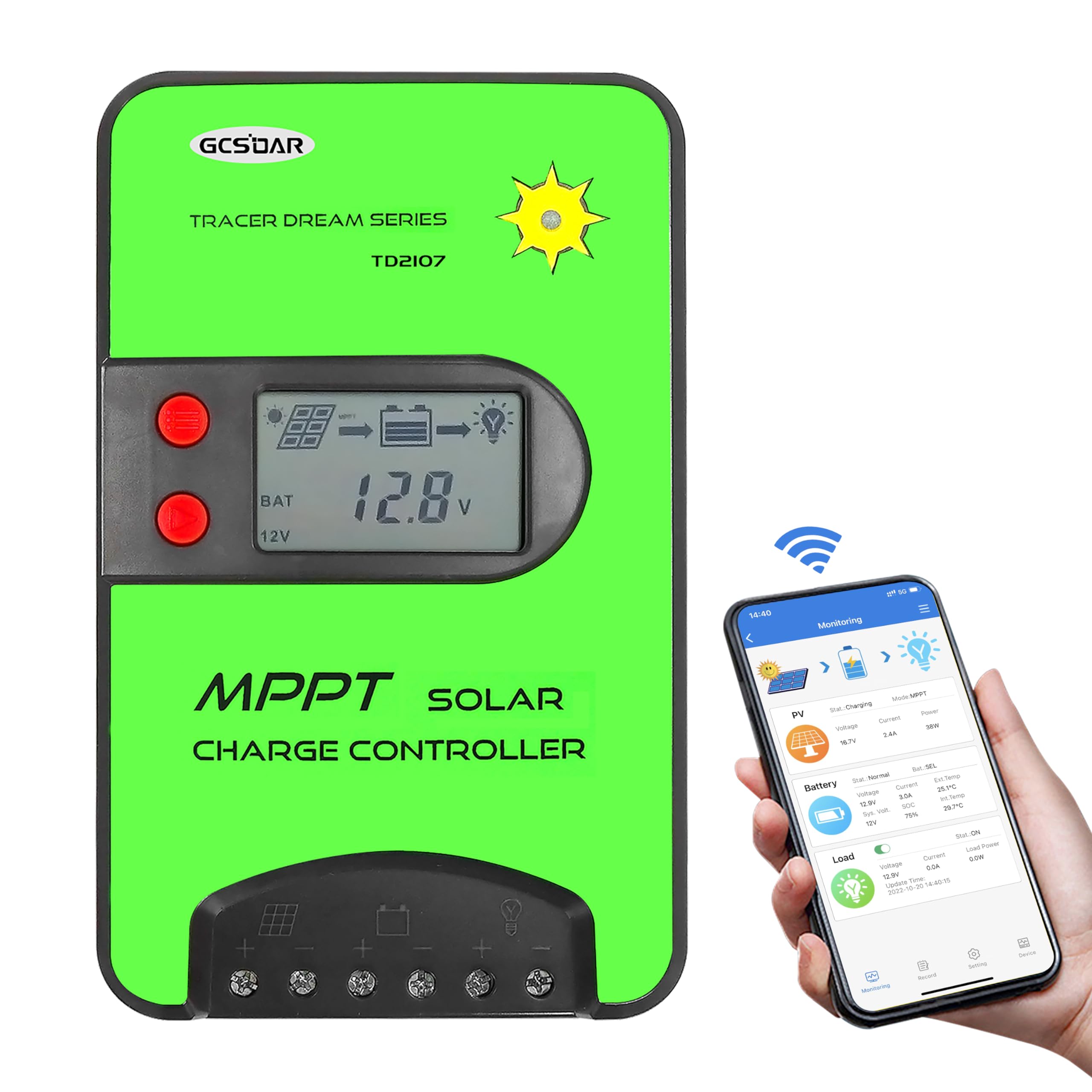 20A MPPT Solar Charge Controller TD2207 WiFi Adapter APP Remote Control-picture-31