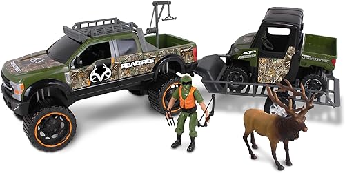 NKOK Realtree - Juego de 10 piezas de juego a escala 118, RT Ford F-250 Super Duty con Polaris Ranger en remolque y accesorios (portaequipajes, disponible en Yaxa Colombia