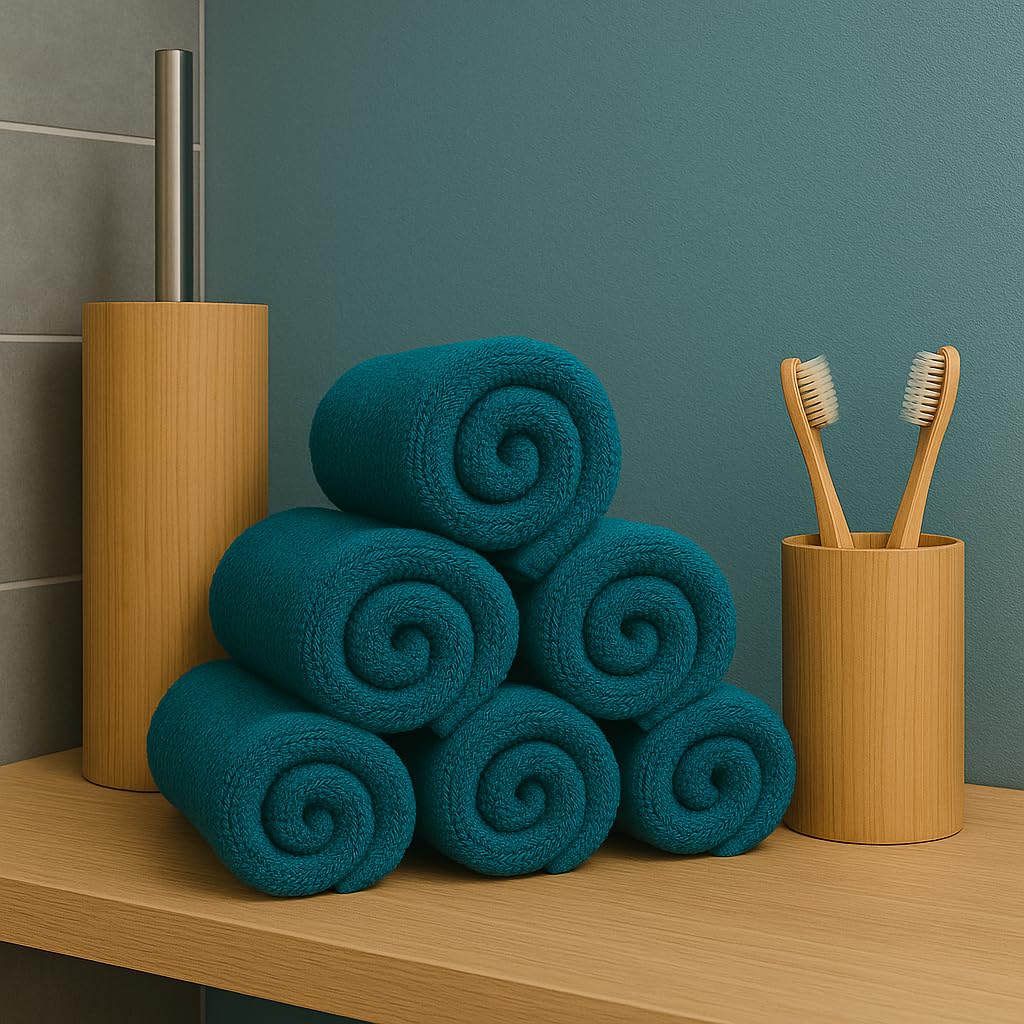 Betz Set di 6 Asciugamani Palermo 100% Cotone 50x100 cm diversi colori Colore petrol