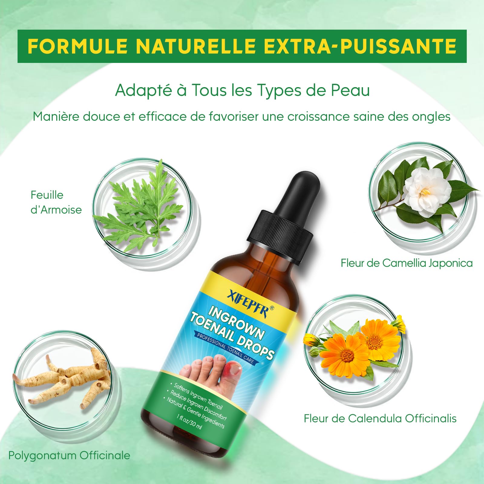 XIFEPFR Kit d'Outils pour Ongle Incarné, Traitement pour Ongle Incarné, Kit de Retrait d'Ongles Incarnés, Correcteur d'Ongle Incarné, Patch Correcteur, Coupe Ongle, Pince Cuticule et Outil de Pédicure