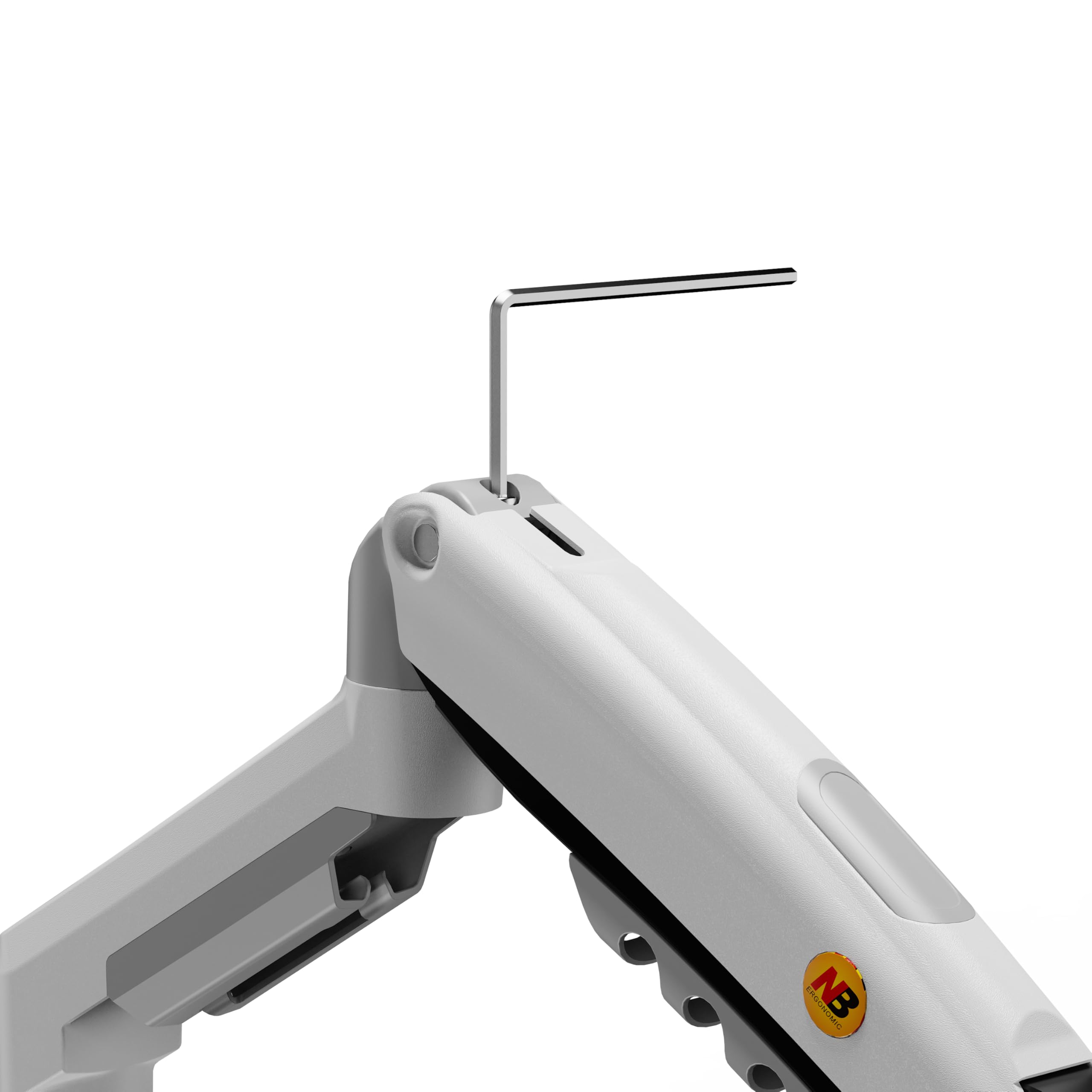 Supporto da scrivania con molla a gas per schermi LCD 17″-32″, bianco, VESA 75 mm e 100 mm, rotazione a 360° con peso da 2 a 9 kg