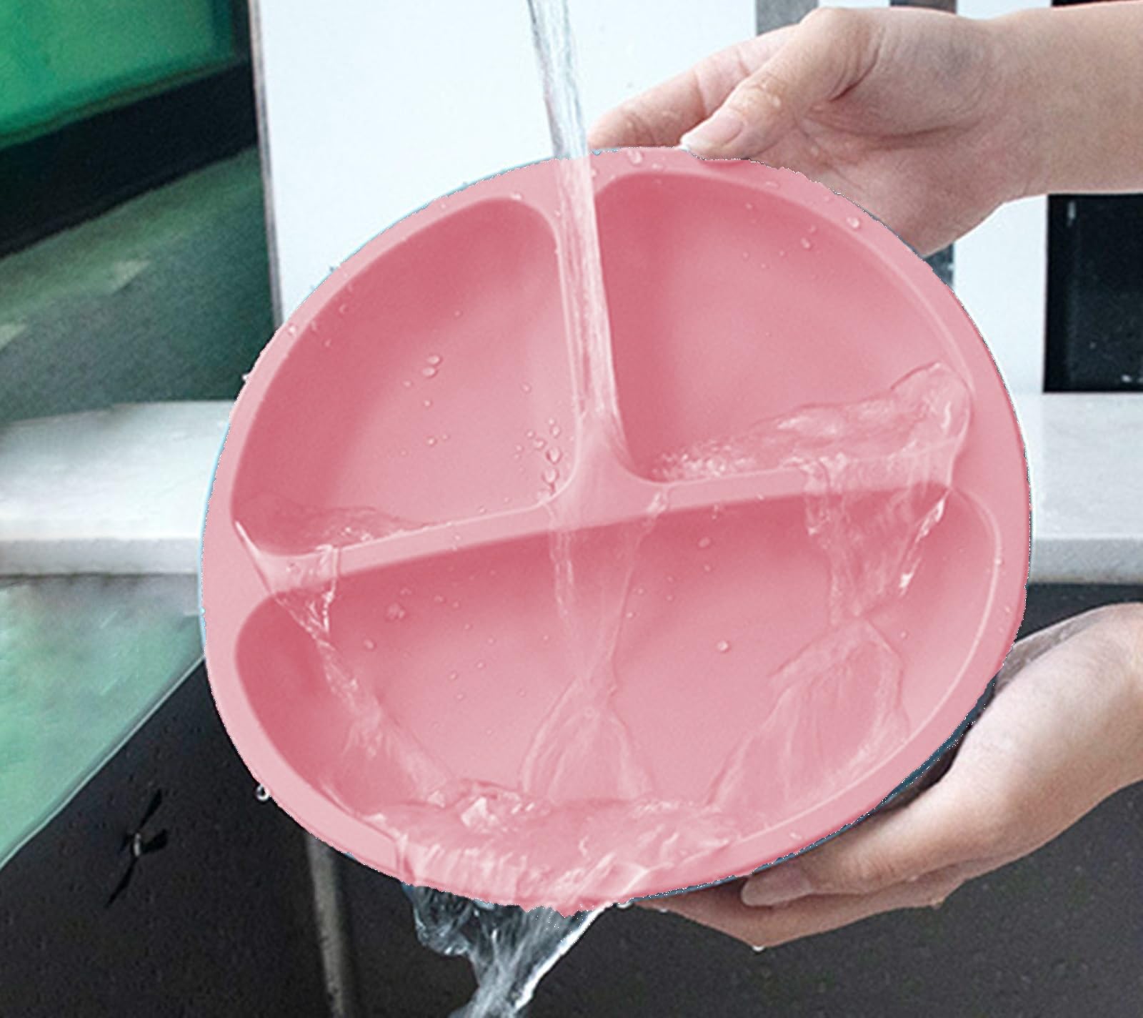 Ensemble De 6 Pièces En Silicone Pour Bébé Sans BPA, Bol Et Assiette Divisée, Bavoir Réglable, Cuillère Et Fourchette Douces, Pour Bébés Et