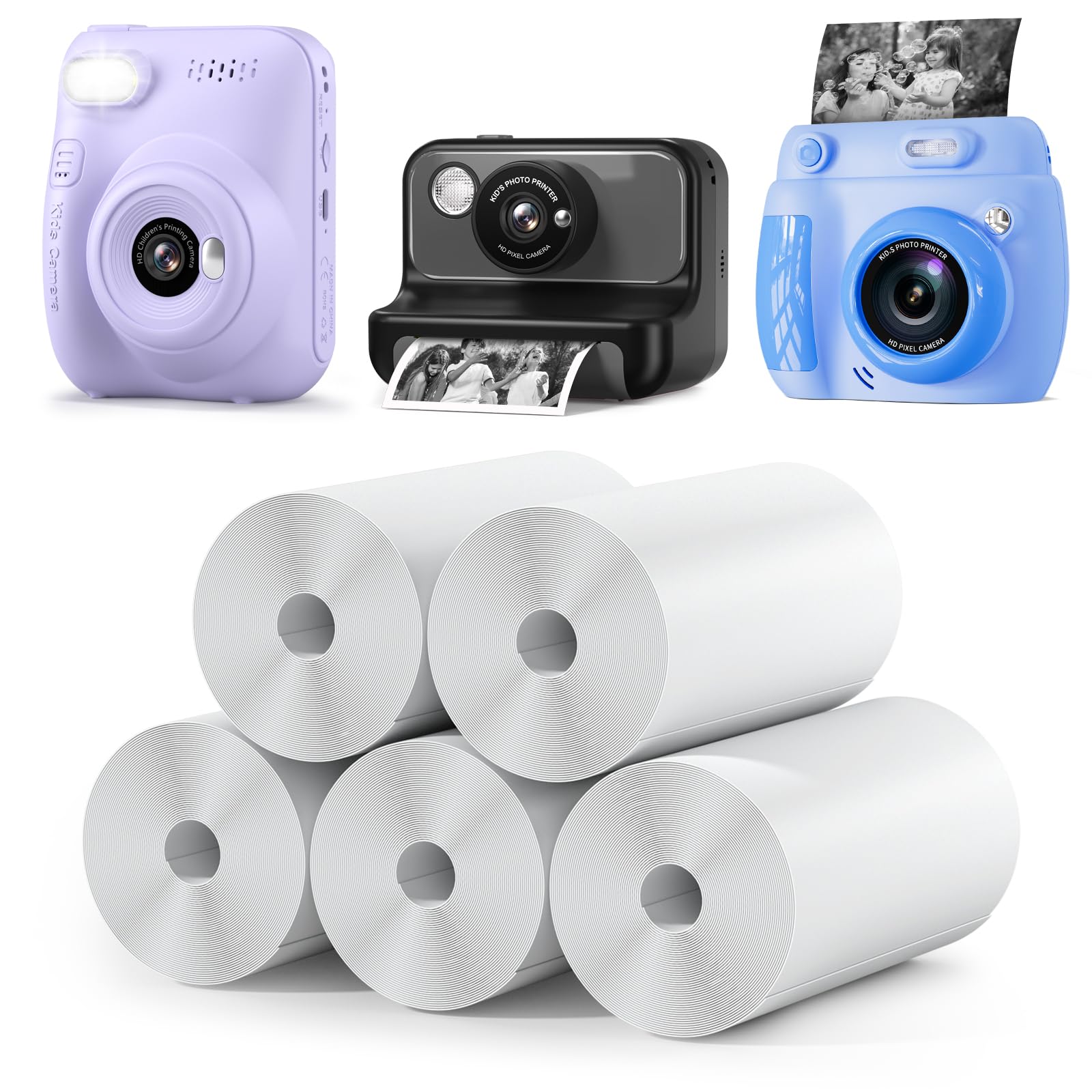 Amazon.co.jp: 子供用インスタントカメラリフィルプリント用紙5ロール