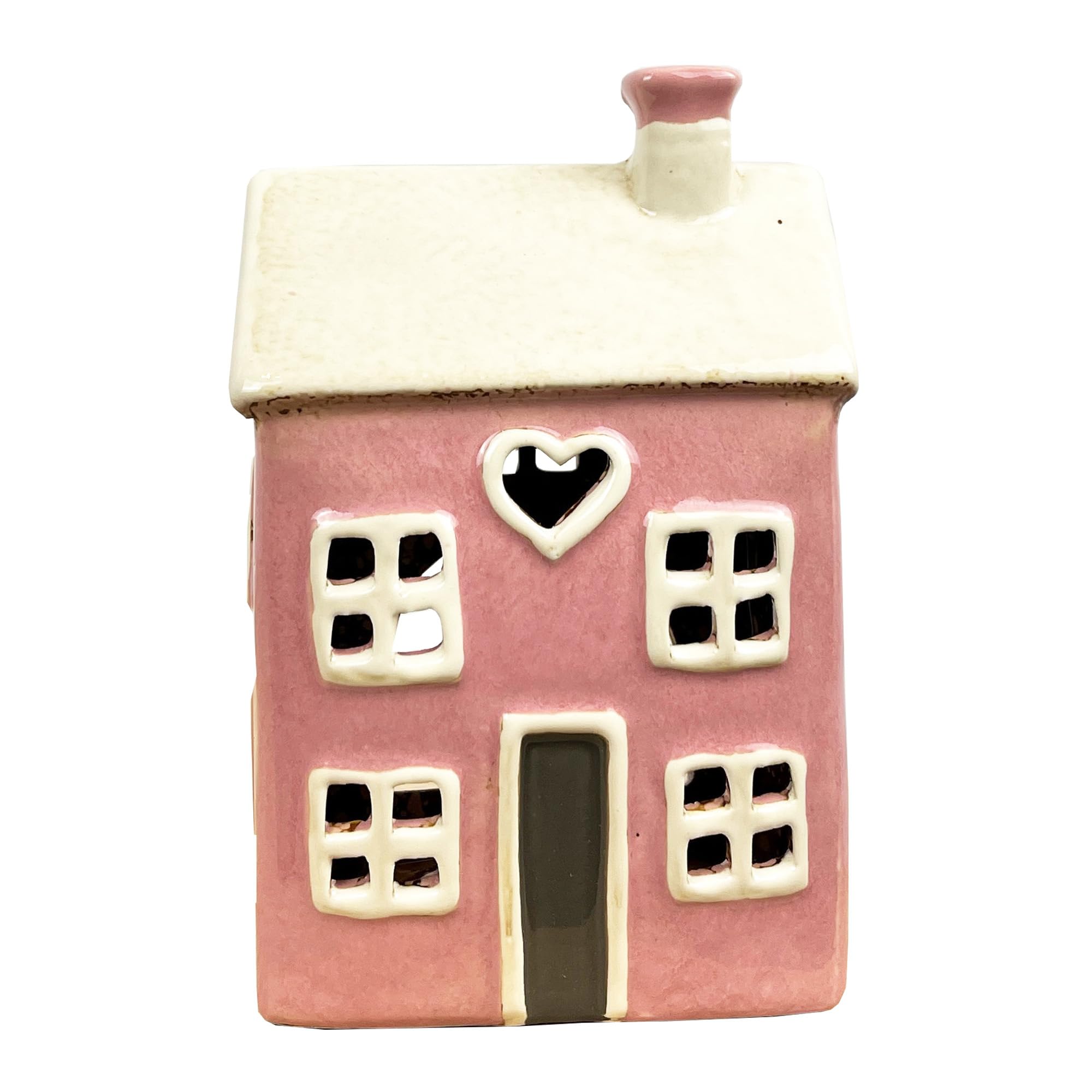 Alfie Francis Pink 12Cm X 18Cm Tall Rustic Heart Cottage/House Tealight Candle Holder Ornament For The Home