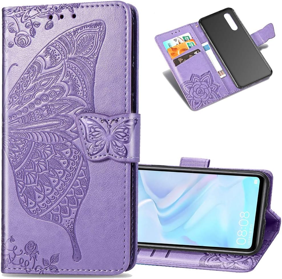 LEECOCO Samsung Galaxy A50 Case Premium PU Leather Flip Wallet Case