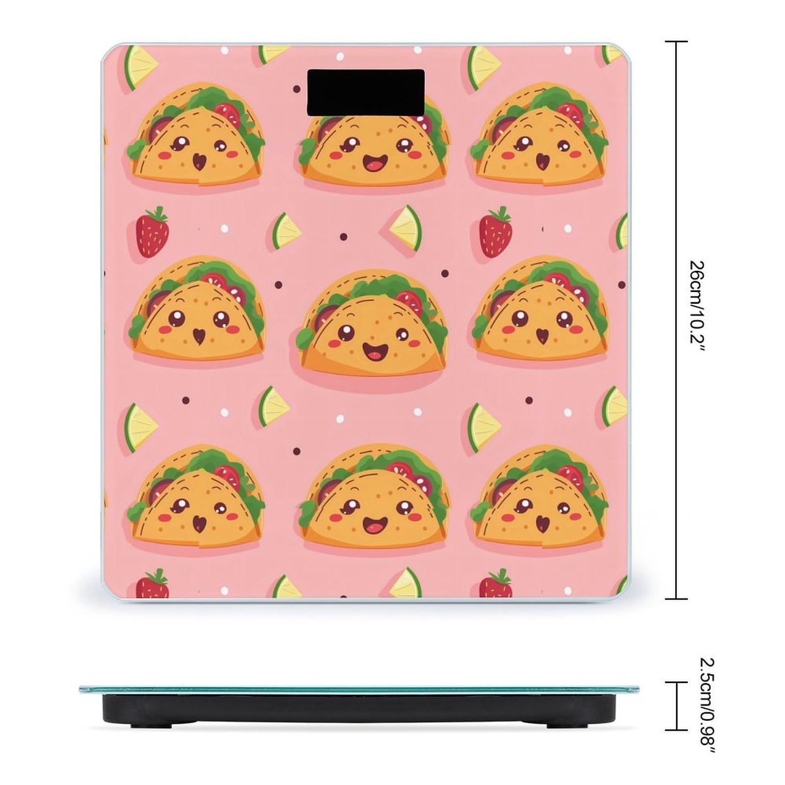 Mexican Tacoes Pattern Scale for Body Weight Bathroom Digital Body Weight High Precision Scale for Home Office