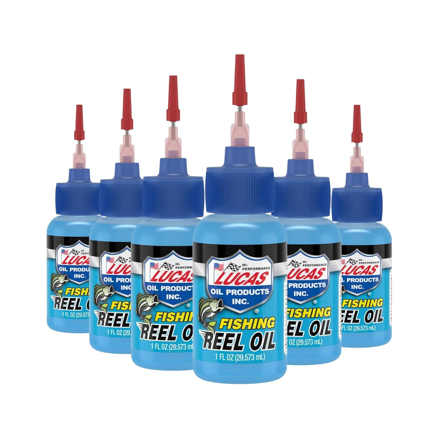 Lucas-Oil Heavy Duty Fishing Reel Oil Precision Low Viscosity Lubricant | Spinning Baitcasting and Casting Reels Smooth Operation Corrosion Protection Reel Maintenance - 6 Pack | 10690