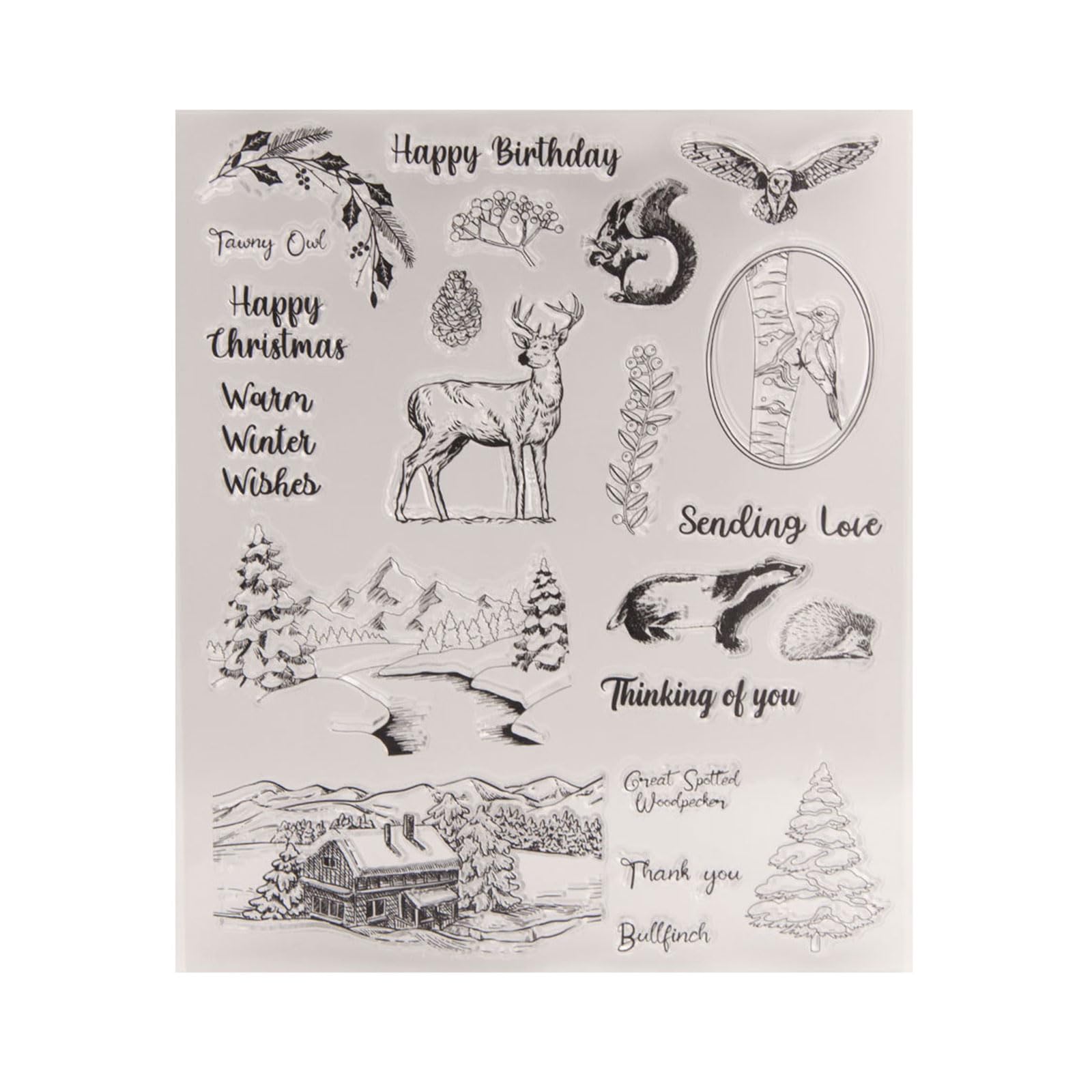 HZBB Scrapbooking Decorative Stampers Christmas Silicone Stamps for Card Making Invitation Journals Diary