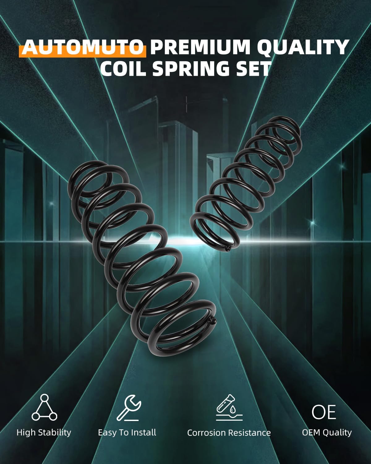 AUTOMUTO 2PCS Rear Suspension Coil Spring Set Compatible with 2010-2012 for Ford Fusion, 2010-2011 for Mercury Milan - Replace 81669 Coil Springs