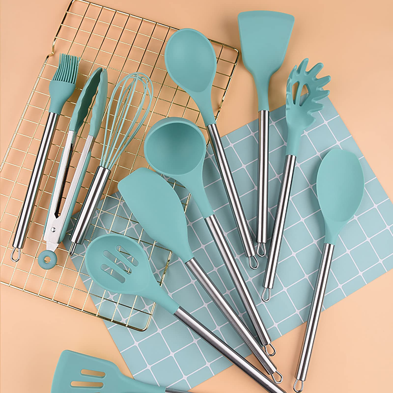 Lot 2 Spatules Silicone Sans BPA - Résistantes Chaleur Jusqu'à 240°C - Ustensiles Cuisine Antidérapantes
