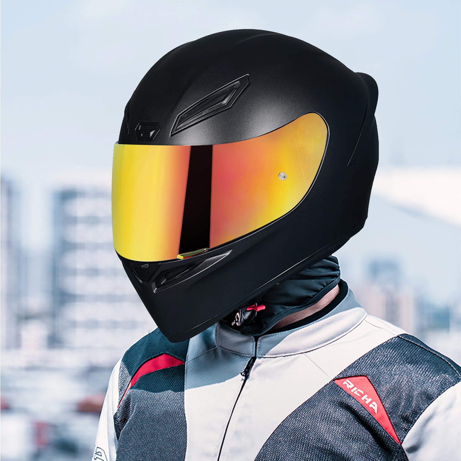 Helmet Visor for Agv K1 K3SV K5 Visor, Motorcycle Helmet Visor, Motorcycle Wind Protection Helmet Lens Visor, Full Face, Helmet Visors Accessories Replacement (Red) Automotive