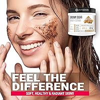Vista 5 de PureSCRUBS - Juego de exfoliante corporal azúcar moreno de alta calidad, exfoliante para car y cuerpo grande de 16 onzas, impregnada con aceites