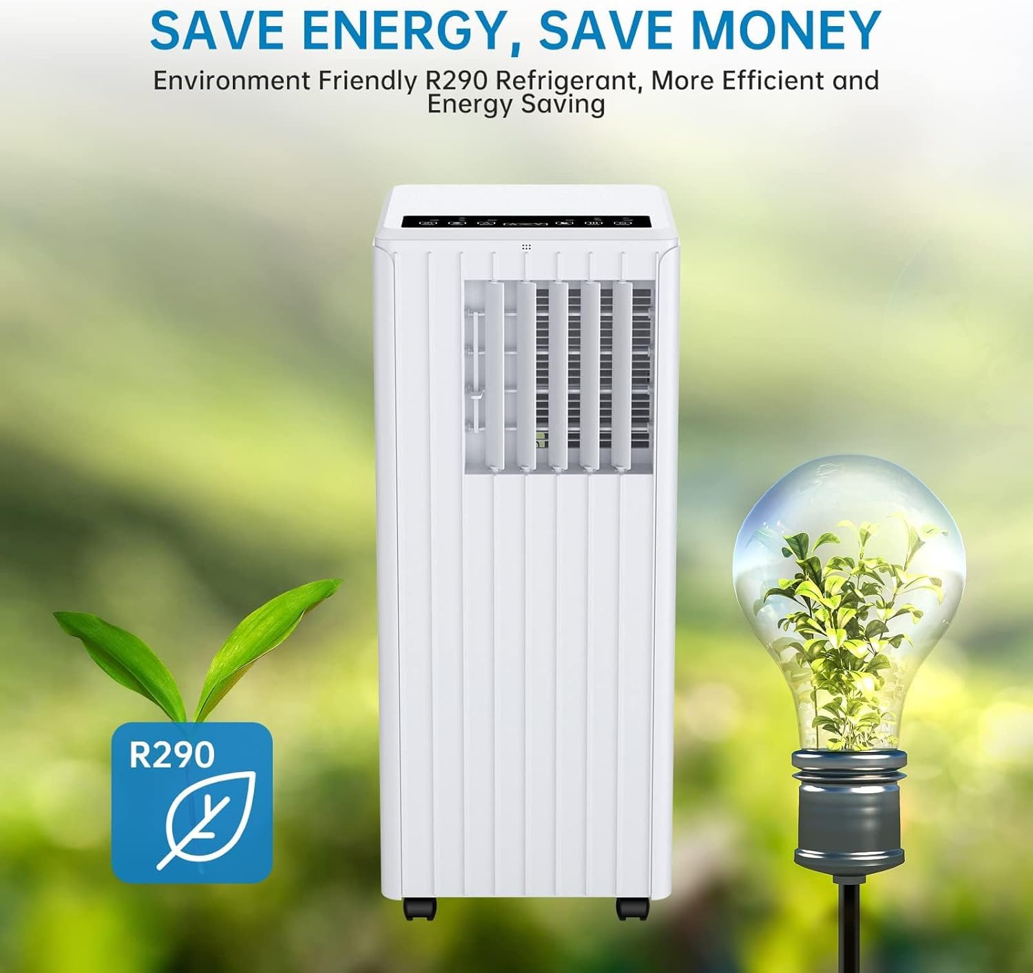 Mobile Klimaanlage 7000 BTU 3-in-1- Kühlung, Entfeuchtung 36L/Tag & Ventilator | 24h-Timer, Schlafmodus, Fernbedienung | Geeignet für Räume bis 15 m² | Weiß