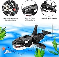 Vista 4 de KAZI Orca Toys Bloques de construcción, juegos de juguetes de construcción de criaturas marinas profundas, juguetes de animales del océano