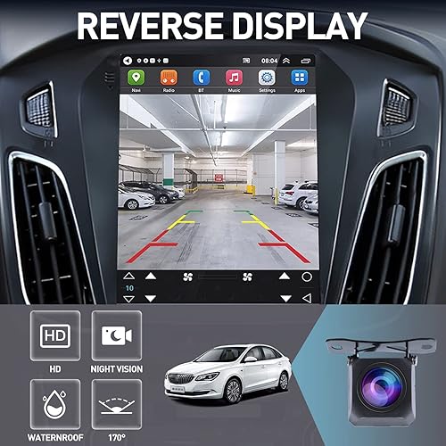 Miniatura 6 de Radio estéreo para automóvil Ford Focus 2012-2018 con Carplay/Android Auto, pantalla táctil IPS de 10.4 pulgadas de reemplazo con navegación