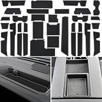 Vista 7 de Forro de consola central para accesorios Toyota Tundra 2022 2023 2024 2025 2026, inserto de soporte para vasos, borde interior de bolsillo