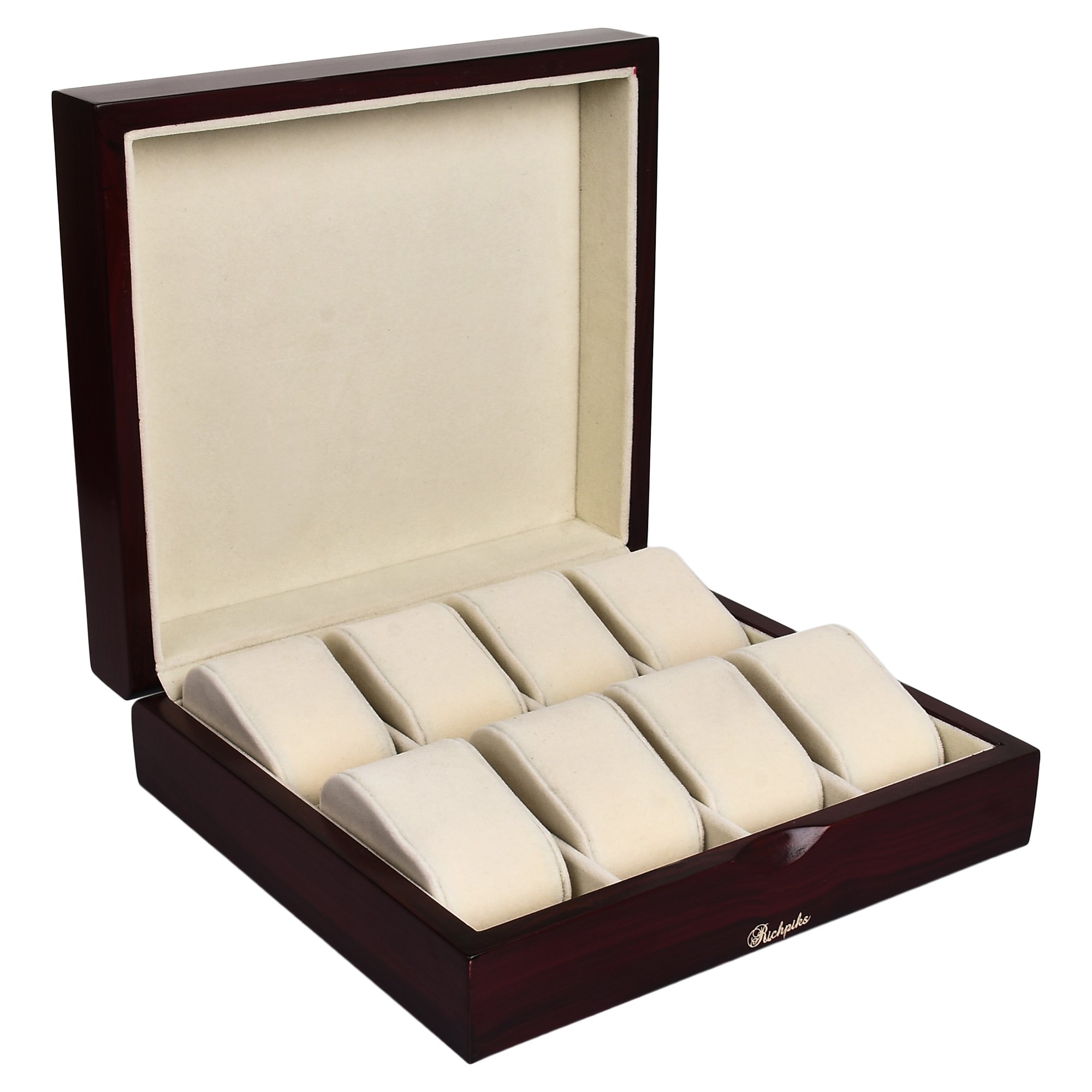 Richpiks Cherry Polished Wooden 8 Slot Watch Box - PI371 (B06XCGGDDQ) Amazon Price History, Amazon Price Tracker