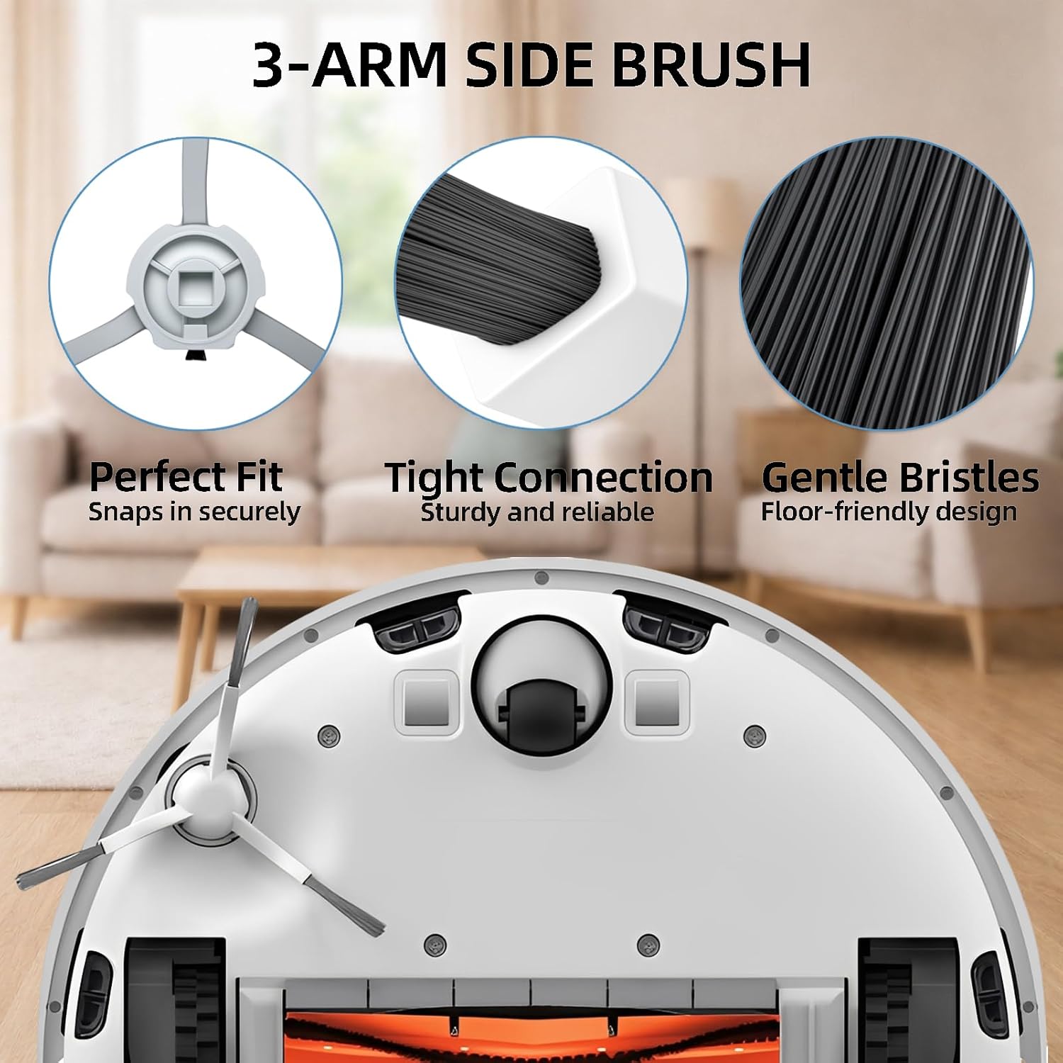 18-Piece D10 Plus Accessories Kit Compatible with DreameBot D10 Plus (RLS3D) / Dreame D10 Plus Robot Vacuum Replacement Parts, 2 Main Brushes, 4 Side Brushes, 4 HEPA Filters, 4 Mop Pads, 4 Dust Bags