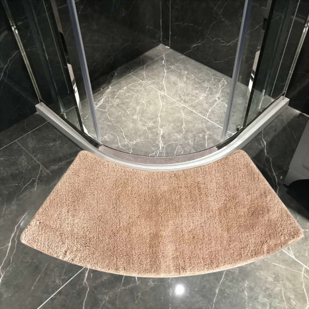 Tappeto Doccia Angolare Tappeti da Bagno Curvo Antiscivolo Tappetino da Bagno Microfibre Morbide Assorbenti Tappetino Lavabile in Lavatrice,1,45X100 CM