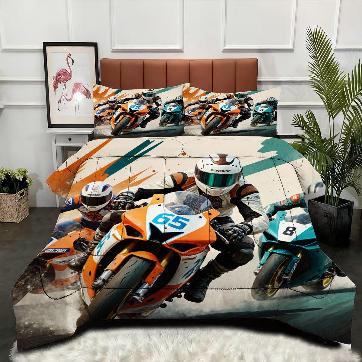 Couette moto respirante et légère imprimée 3D pour lit 1 personne