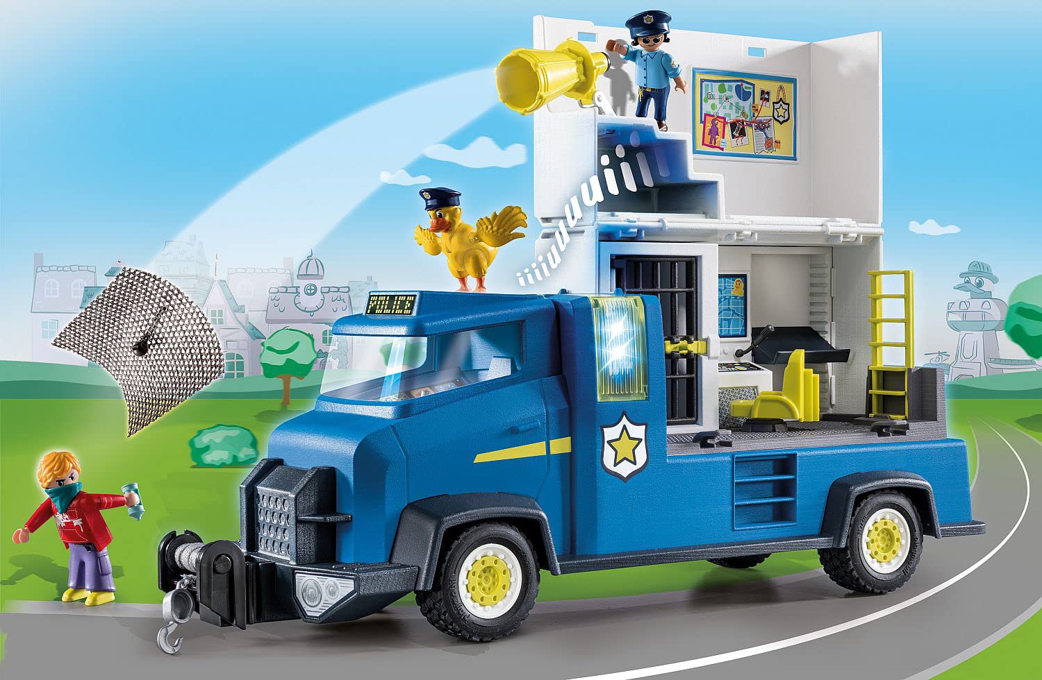 PLAYMOBIL Duck ON Call 70912 Furgone della Polizia, con luci e Suoni, Giocattoli per Bambini dai 3 Anni