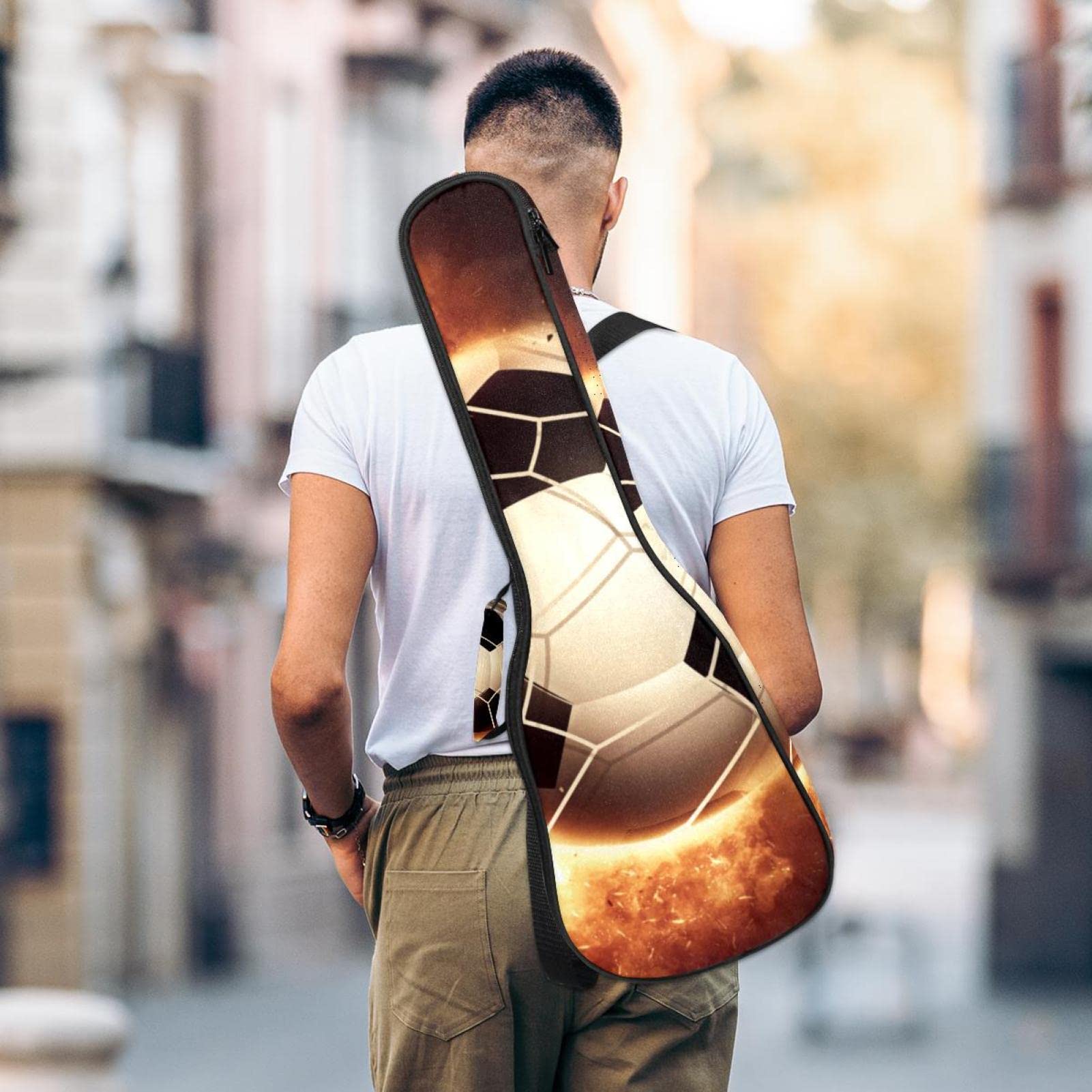 Housse pour ukulélé soprano avec balle de soprano - Sac pour ukulélé ténor - Avec sangles réglables - Étanche - Sac rembourré