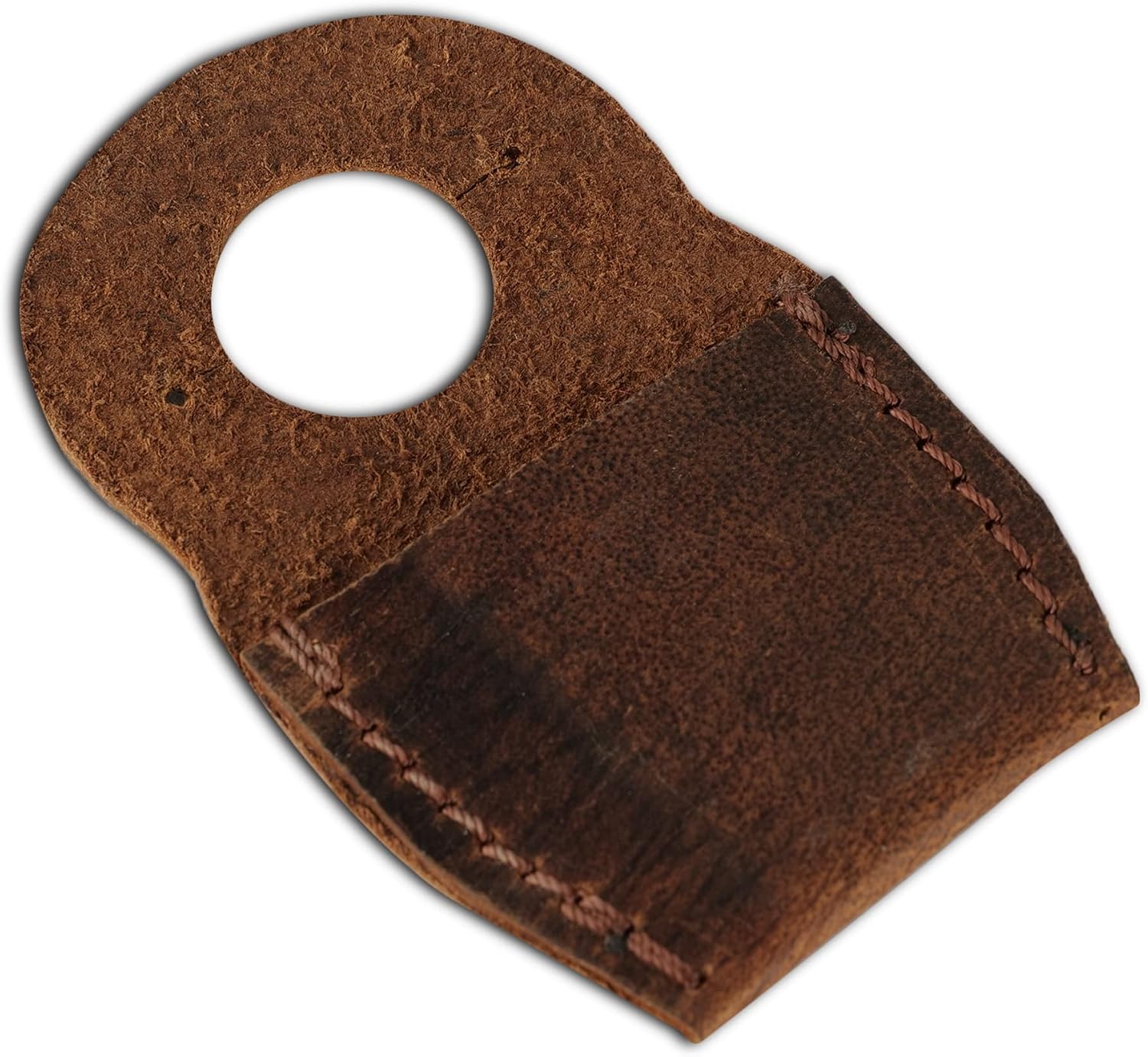 CestAntiQ Handmade Leather Thumb Guard for Wood Carving – Full-Grain Leather Finger Protector, Carving & Whittling Safety Shield for Carpenters, Crafting, Woodworking Tools (Brown)
