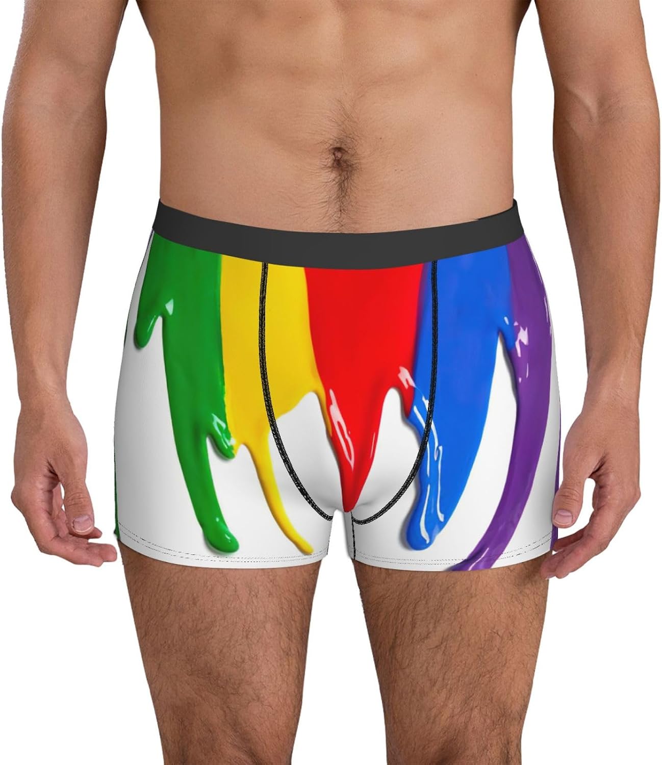 Paint Splatter Backdrop Print Mens Boxer Briefs Comfortable Underwear Novelty Hilarious Gifts For Men Breathable Stretch Black
