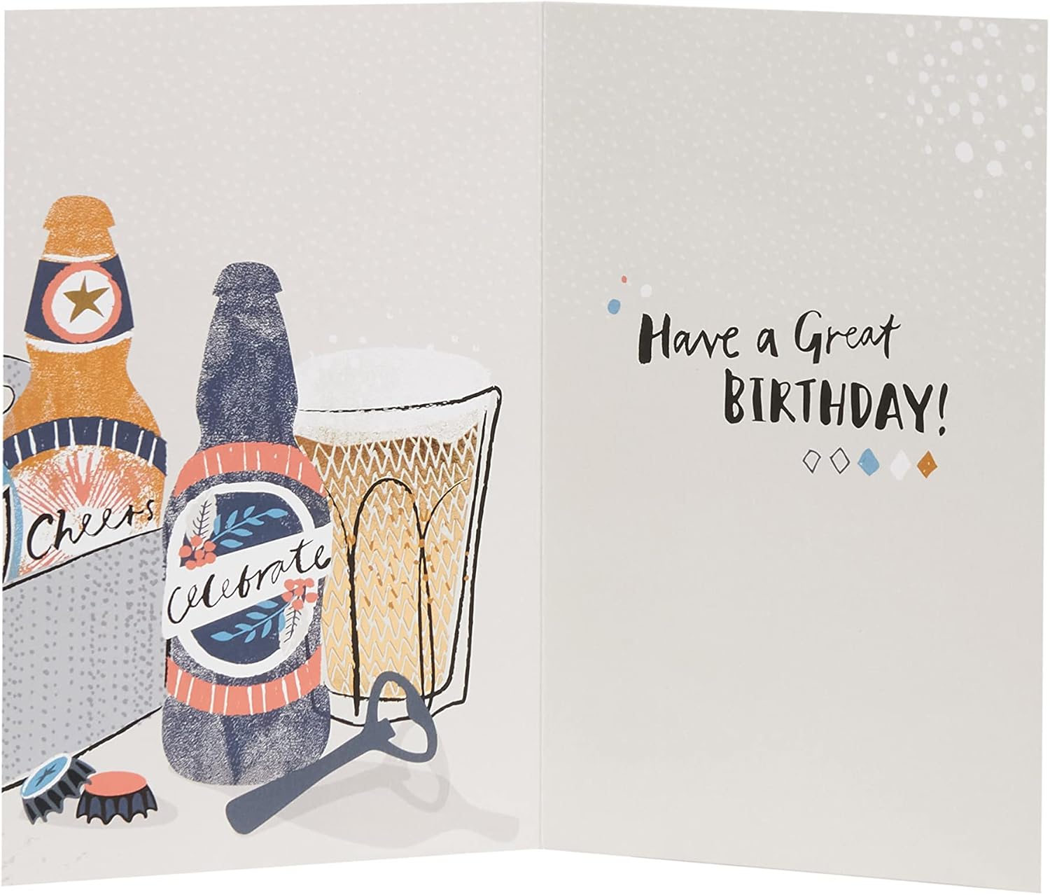 UK Greetings Happy Birthday Brother Beers Birthday Greetings Card, Multi, 133mm x 210mm