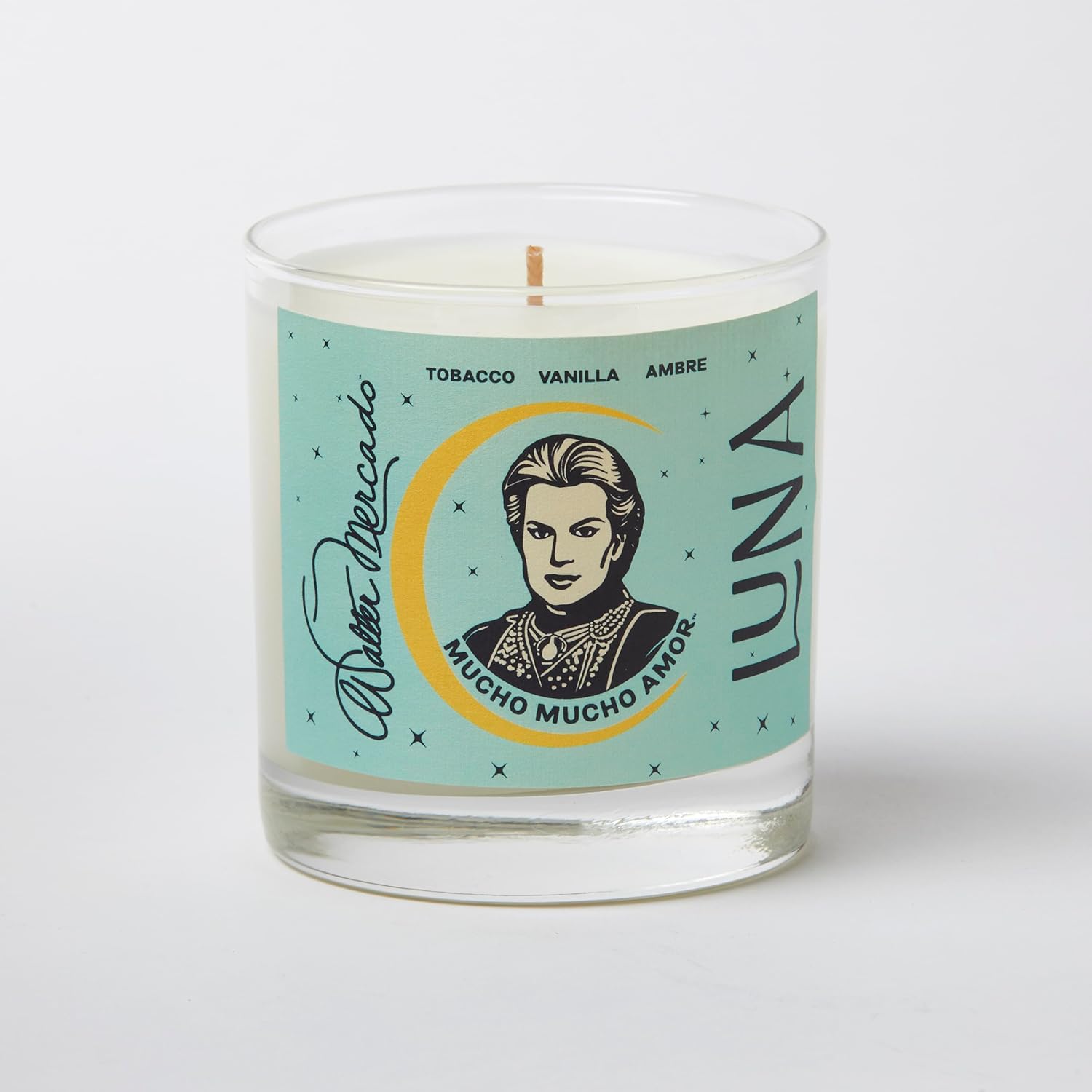 Walter Mercado – Luna 8oz Scented Candle | Tobacco, Vanilla & Amber 50-Hour Burn Time | Coconut & Apricot Wax for a Clean Burn | Hand-Poured in The USA