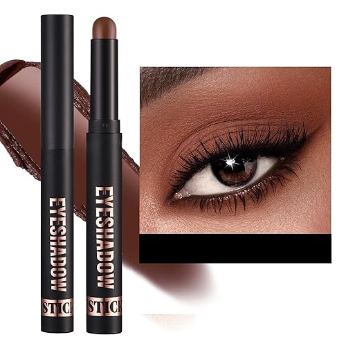 LGSZGDCN Sombra de ojos en barra brillante en crema y mate, lápiz iluminador de polvo champagneb, sombra de ojos Naked Nudes rosa dorado ahumado con