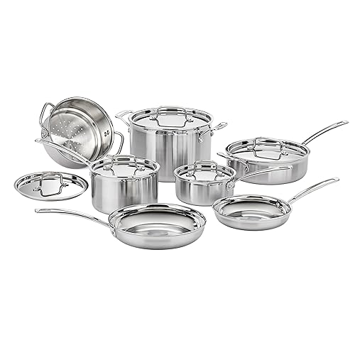 Cuisinart 12-Piece MultiClad Pro Triple Ply Stainless Stainless Steel Pots