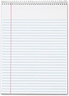 TOPS Docket Writing Tablet, Top Wirebound, 8-1/2 x 11-3/4 Inches, White, Legal/Wide Rule, 70 Sheets per Pad, 3 Pads per Pack (63633)